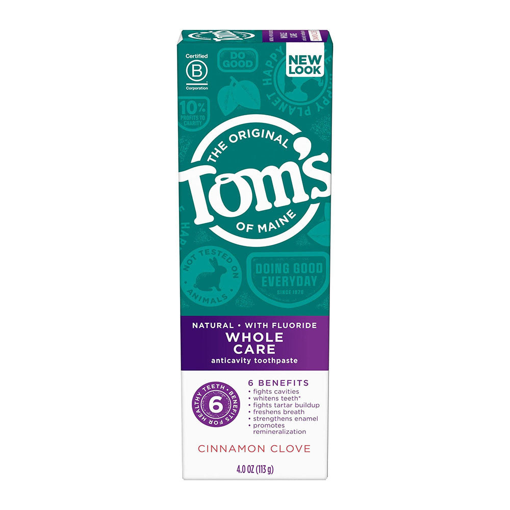Toms of Maine Whole Care Natural Toothpaste, Cinnamon Clove, 4 Oz